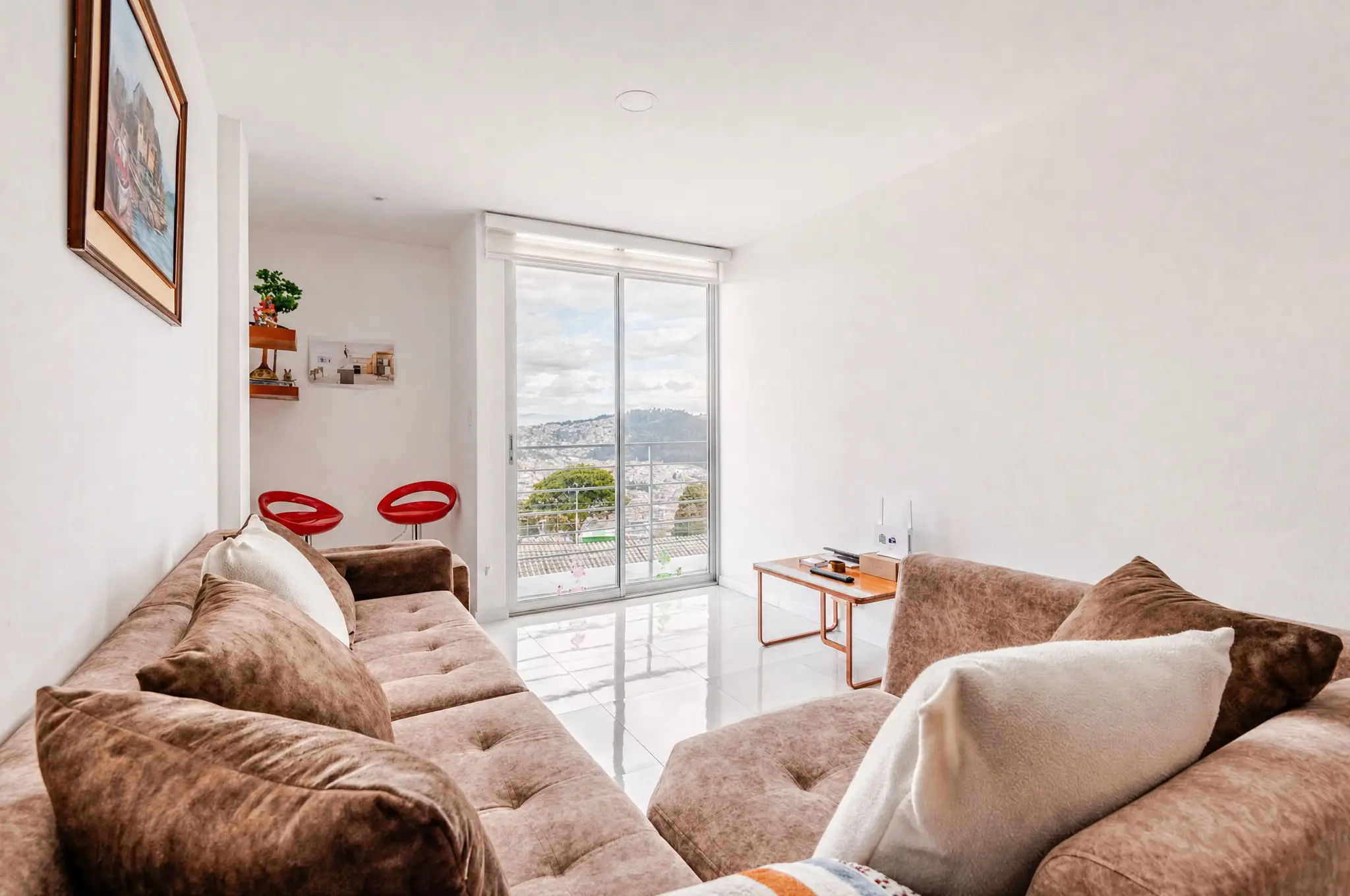 Living room with comfortable sofa